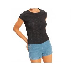 NEW HYFVE emily short sleeve top in black